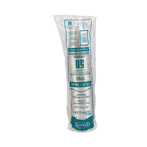 SOLO Ultra Clear PET Cups, 9 oz, Tall, 50/Bag, 20 Bags/Carton (TP9D)
