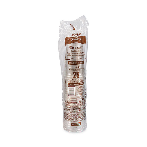 Dart Ultra Clear PETE Cold Cups, 32 oz, Clear, 300/Carton (TC32)