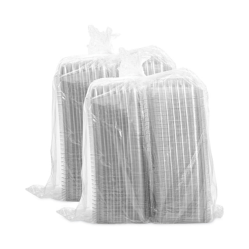 Dart ClearSeal Hinged-Lid Plastic Containers, 8.31 x 8.31 x 2, Clear, Plastic, 125/Bag, 2 Bags/Carton (C89PST1)