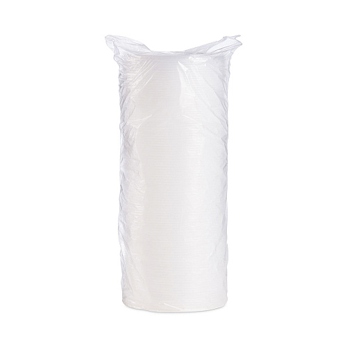 Dart Plastic Lids for Foam Cups, Bowls and Containers, Flat, Vented, Fits 6-32 oz, Translucent, 100/Pack, 10 Packs/Carton (20JL)