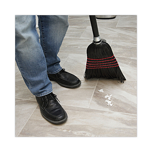 Boardwalk&reg; Push Broom, Poly Bristles, 42" Handle, Black, 12 Brooms (BWK930BP)