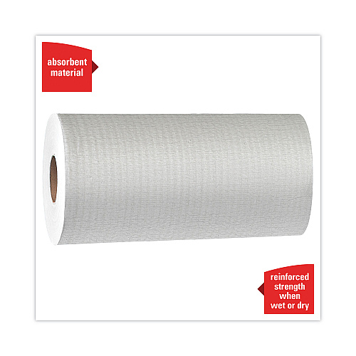 WypAll General Clean X60 Cloths, Small Roll, 9.8 x 13.4, White, 130/Roll, 12 Rolls/Carton (35401)