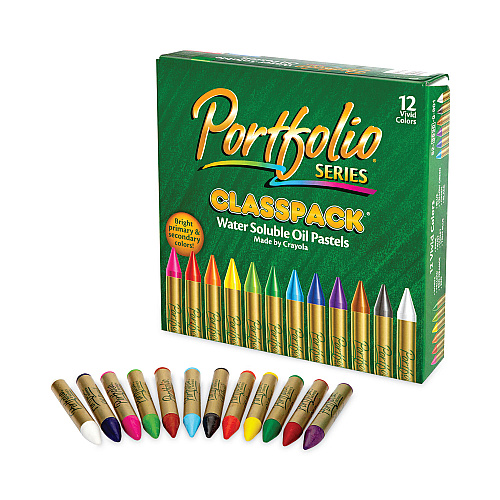 Crayola Portfolio Series Oil Pastels, 12 Assorted Colors, 300/Carton (523630)