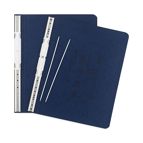 Acco PRESSTEX Covers with Storage Hooks, 2 Posts, 6" Capacity, 12 x 8.5, Dark Blue (54133)