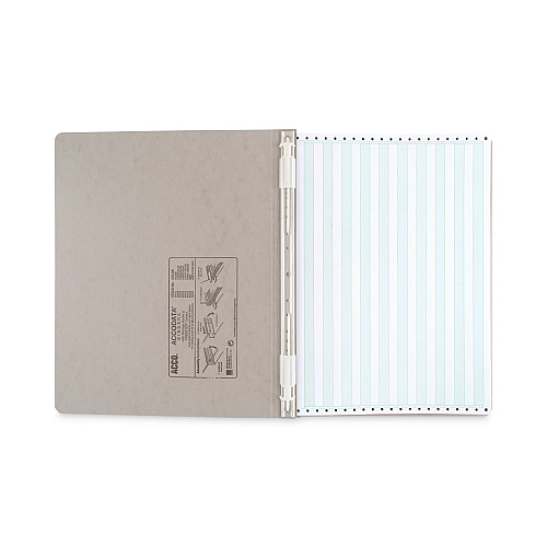 Acco PRESSTEX Covers with Storage Hooks, 2 Posts, 6" Capacity, 14.88 x 11, Light Gray (54074)