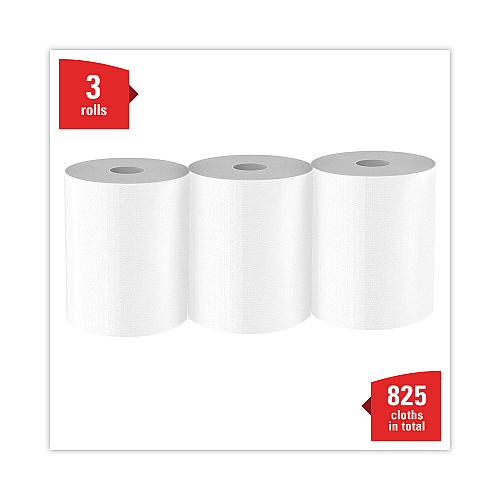WypAll X70 Cloths, Center-Pull, 9.8 x 12.2, White, 275/Roll, 3 Rolls/Carton (41702)
