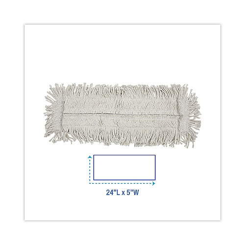 Boardwalk&reg; Disposable Dust Mop Head, Cotton/Synthetic, 24w x 5d, White (BWK1624)