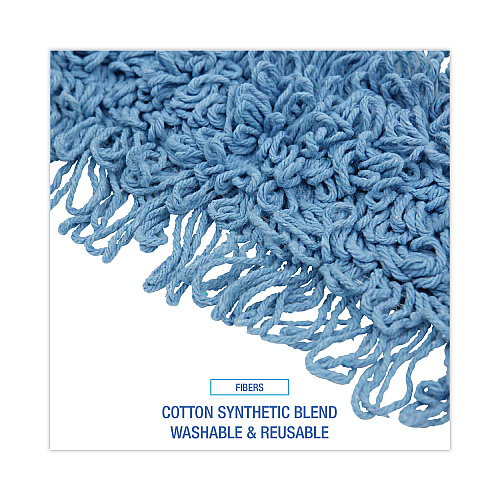 Boardwalk&reg; Dust Mop Head, Looped-End, Cotton/Synthetic, 24 x 5, Blue (BWK1124)