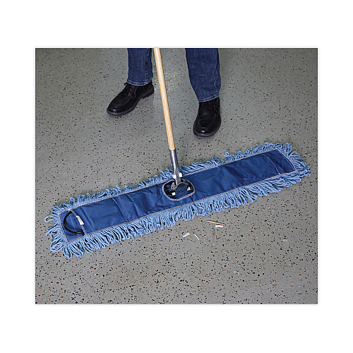 Boardwalk&reg; Dust Mop Head, Cotton/Synthetic, 36 x 5, Looped-End, Blue (BWK1136)