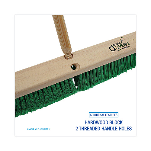 Boardwalk&reg; Push Broom Head, 3" Green Flagged Recycled PET Plastic, 24" (BWK20724)