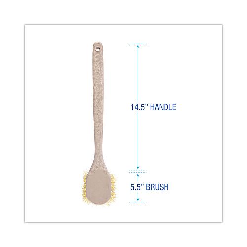 Boardwalk&reg; Plastic Bristle Utility Brush, 20", Tan Handle (BWK4320)