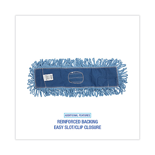 Boardwalk&reg; Dust Mop Head, Looped-End, Cotton/Synthetic, 24 x 5, Blue (BWK1124)