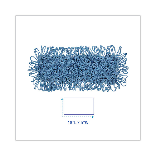 Boardwalk&reg; Mop Head, Dust, Looped-End, Cotton/Synthetic Fibers, Blue (BWK1118)