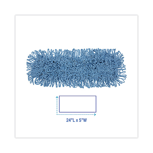 Boardwalk&reg; Dust Mop Head, Looped-End, Cotton/Synthetic, 24 x 5, Blue (BWK1124)