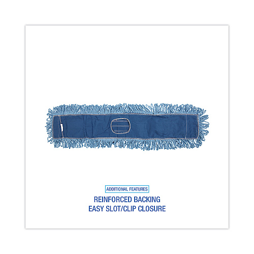 Boardwalk&reg; Dust Mop Head, Cotton/Synthetic, 36 x 5, Looped-End, Blue (BWK1136)