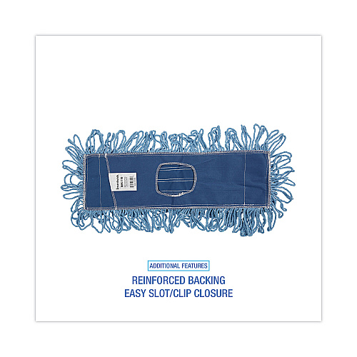 Boardwalk&reg; Mop Head, Dust, Looped-End, Cotton/Synthetic Fibers, Blue (BWK1118)