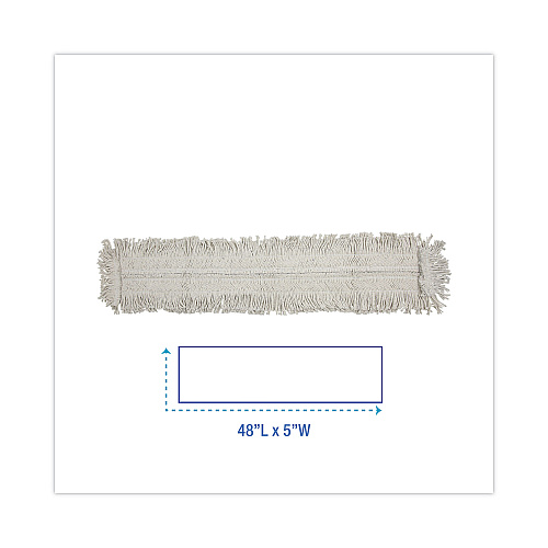 Boardwalk&reg; Mop Head, Dust, Cotton/Synthetic Fibers, 48 x 5, White (BWK1648)