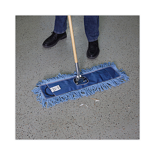 Boardwalk&reg; Mop Head, Dust, Looped-End, Cotton/Synthetic Fibers, Blue (BWK1118)