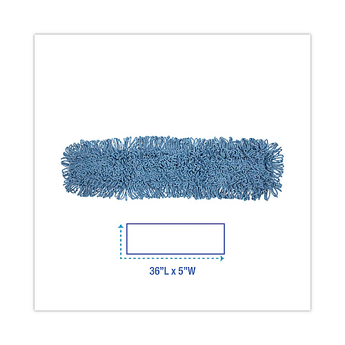 Boardwalk&reg; Dust Mop Head, Cotton/Synthetic, 36 x 5, Looped-End, Blue (BWK1136)