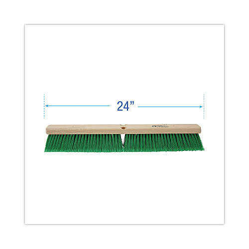 Boardwalk&reg; Push Broom Head, 3" Green Flagged Recycled PET Plastic, 24" (BWK20724)