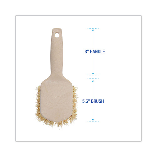 Boardwalk&reg; Tampico Bristle Utility Brush, Plastic, 8 1/2", Tan Handle (BWK4208)