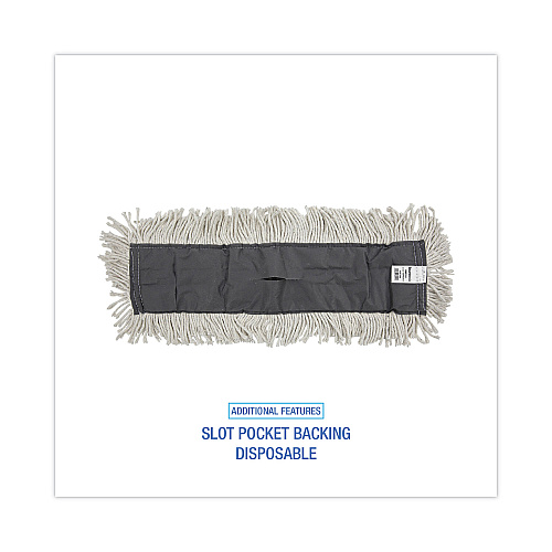 Boardwalk&reg; Disposable Dust Mop Head, Cotton/Synthetic, 24w x 5d, White (BWK1624)
