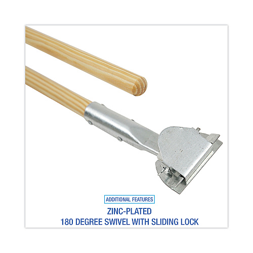 Boardwalk&reg; Clip-On 180 Degree Swivel Head Wood Dust Mop Handle (BWK1490)