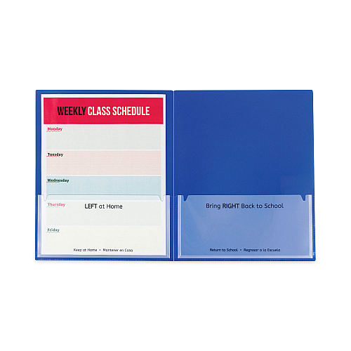 C-Line Classroom Connector Folders, 11 x 8.5, Blue, 25/Box (32005)