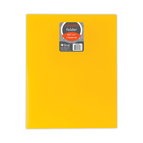 C-Line Two-Pocket Heavyweight Poly Portfolio Folder, 11 x 8.5, Yellow, 25/Box (33956BX)