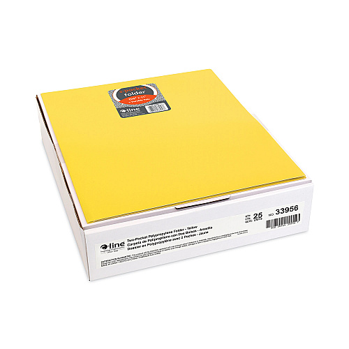 C-Line Two-Pocket Heavyweight Poly Portfolio Folder, 11 x 8.5, Yellow, 25/Box (33956BX)