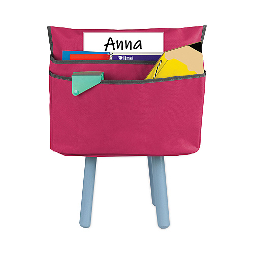 C-Line Chair Cubbies for Most Classroom Chair Styles, Large, 18 x 13.25, Fabric/Vinyl, Sunset Red (10417)