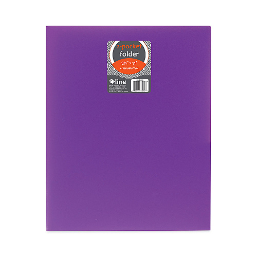 C-Line Two-Pocket Heavyweight Poly Portfolio Folder, 11 x 8.5, Purple, 25/Box (33959BX)