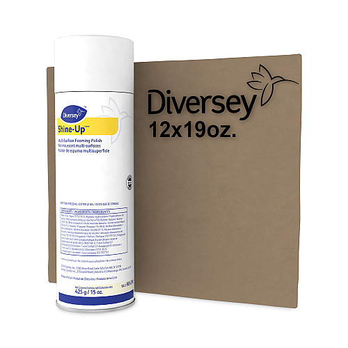 Diversey Shine-UpTM/MC Multi-Surface Foaming Polish, Lemon Scent, 15 oz Aerosol Spray, 12/Carton (904390)
