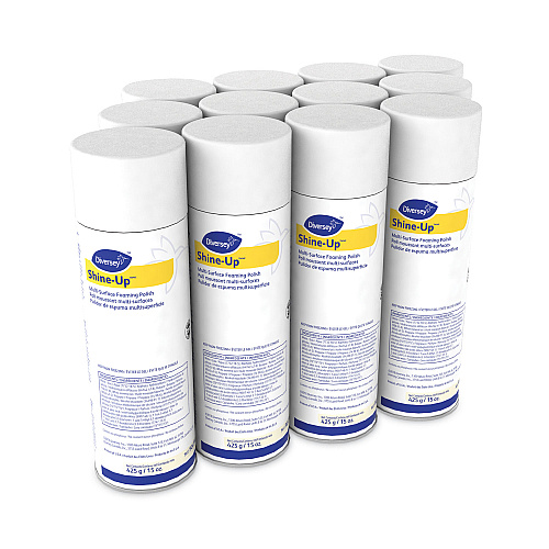 Diversey Shine-UpTM/MC Multi-Surface Foaming Polish, Lemon Scent, 15 oz Aerosol Spray, 12/Carton (904390)