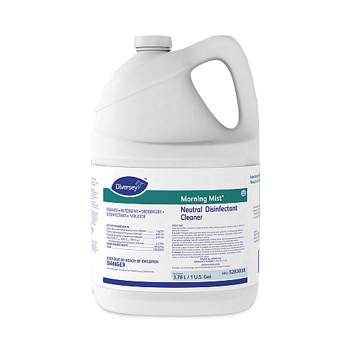 Diversey Morning Mist Neutral Disinfectant Cleaner, Fresh Scent, 1 gal Bottle (5283038)