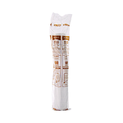 SOLO Traveler Dome Hot Cup Lid, Fits 8 oz Cups, White, 100/Pack, 10 Packs/Carton (TL38R2)