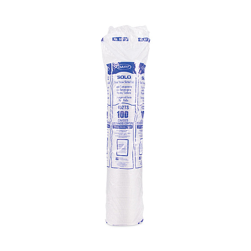 SOLO Straw-Slot Cold Cup Lids, Fits 9 oz to 20 oz Cups, Clear, 100/Pack (662TSPK)