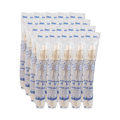 SOLO Symphony Design Wax-Coated Paper Cold Cups, ProPlanet Seal, 7 oz, Beige/White, 100/Sleeve, 20 Sleeves/Carton (R7NSYM)