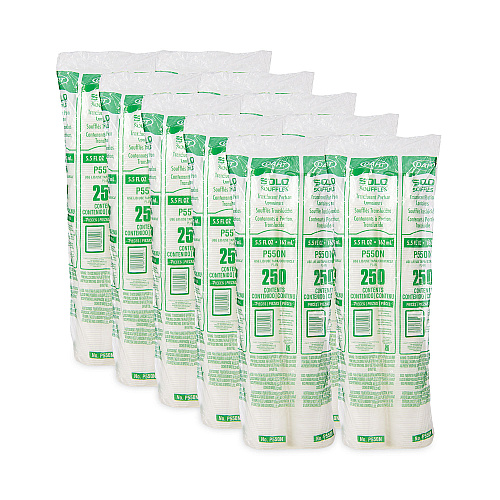 Dart Polystyrene Portion Cups, 5.5 oz, Translucent, 250/Bag, 10 Bags/Carton (P550N)