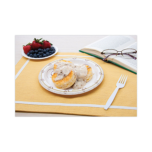 SOLO Symphony Paper Dinnerware, ProPlanet Seal, Heavyweight Plate, 9" dia, Tan, 125/Pack, 4 Packs/Carton (HP9SJ8001CT)