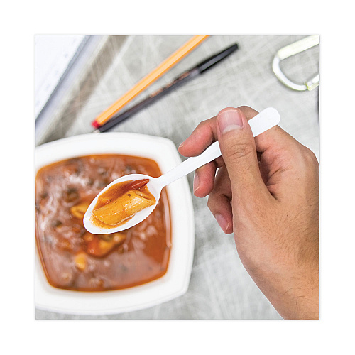 Dart Bonus Polypropylene Cutlery, 5", Teaspoon, White (S5BW)