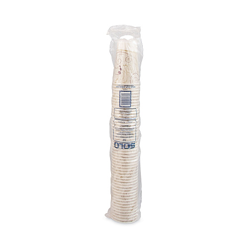 SOLO Symphony Treated-Paper Cold Cups, ProPlanet Seal, 16 oz, White/Beige/Red, 50/Bag, 20 Bags/Carton (RW16SYM)