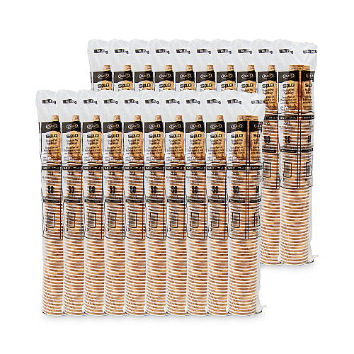 SOLO Mistique Hot Paper Cups, 16 oz, Brown, 50/Sleeve, 20 Sleeves/Carton (316MS)