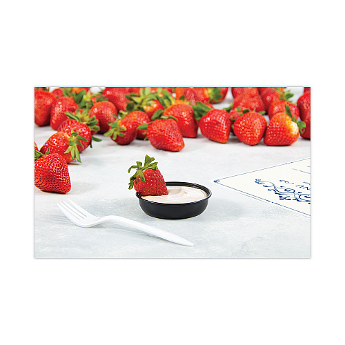 SOLO Polystyrene Portion Cups, 2.5 oz, Black, 250/Bag, 10 Bags/Carton (DSS2)