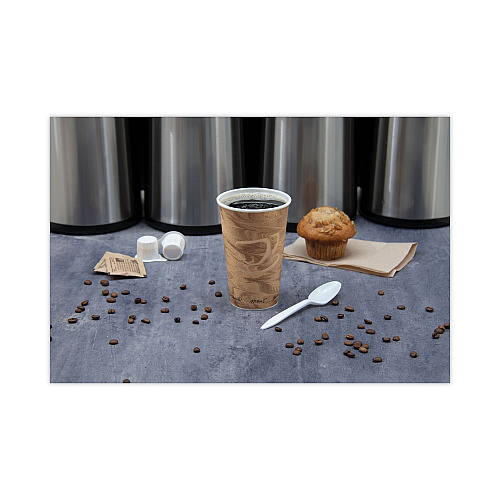 SOLO Mistique Hot Paper Cups, 16 oz, Brown, 50/Sleeve, 20 Sleeves/Carton (316MS)
