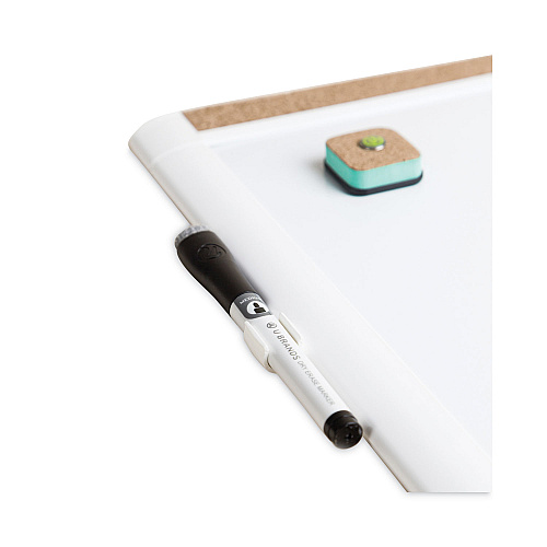 U Brands PINIT Magnetic Dry Erase Board with Plastic Frame, 20 x 16, White Surface, White Plastic Frame (428U0001)