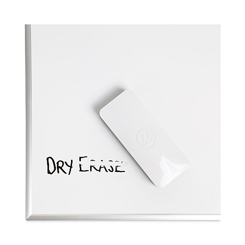 U Brands Side Magnetic Dry Erase Board Eraser, 5" x 2" x 1" White - Rectangle - Felt - 1 Each - Magnetic, Contoured (583U0648)