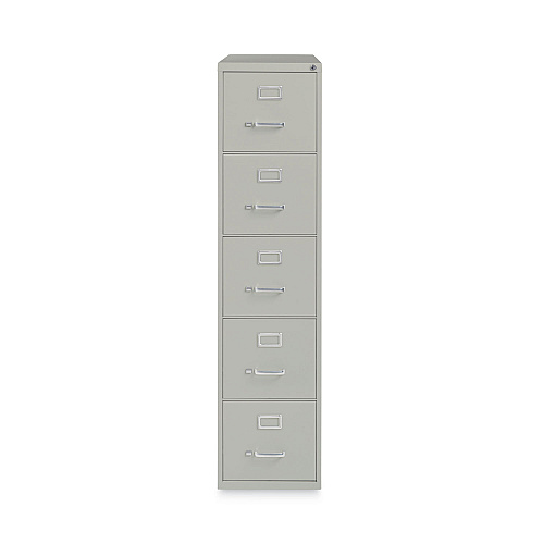 Alera Five-Drawer Economy Vertical File, Letter-Size File Drawers, 15" x 26.5" x 61.37", Light Gray (ALEHVF1562LG)