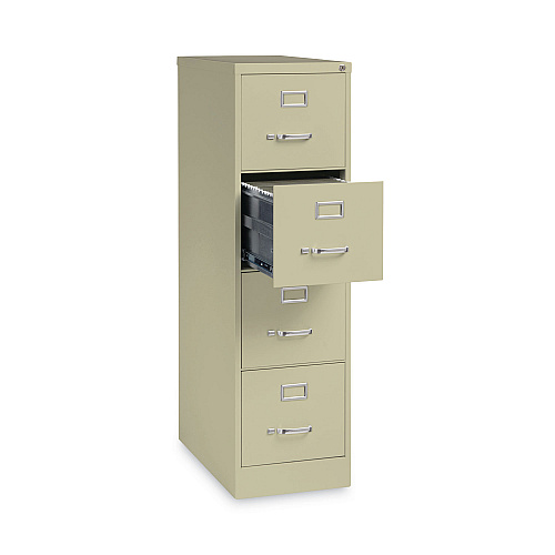 Alera Four-Drawer Economy Vertical File, Letter-Size File Drawers, 15" x 26.5" x 52", Putty (ALEHVF152652PY)