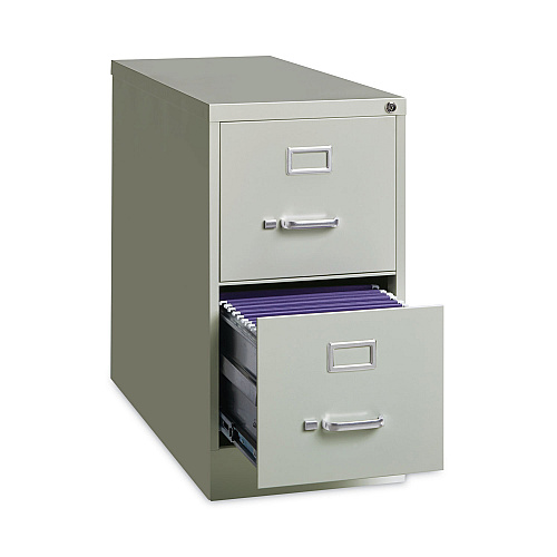 Alera Two-Drawer Economy Vertical File, Letter-Size File Drawers, 15" x 26.5" x 28.37", Light Gray (ALEHVF152629LG)